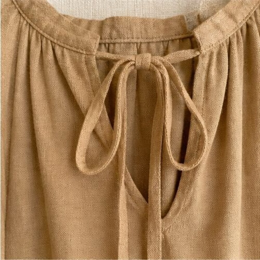 Camel Puff Sleeve Top - Picture 4 of 6